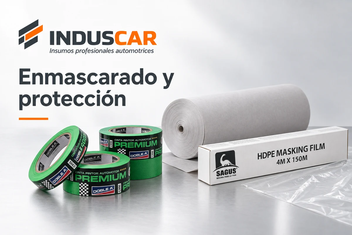 Enmascarado y protección: cintas Doble A Premium, bobina de papel gris y film Sagus
